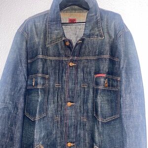 Parasico Vintage Dirty Blue Denim jacket.Sz 3X